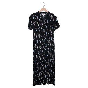 Vintage 80s CDC Floral Button Front Dress 8